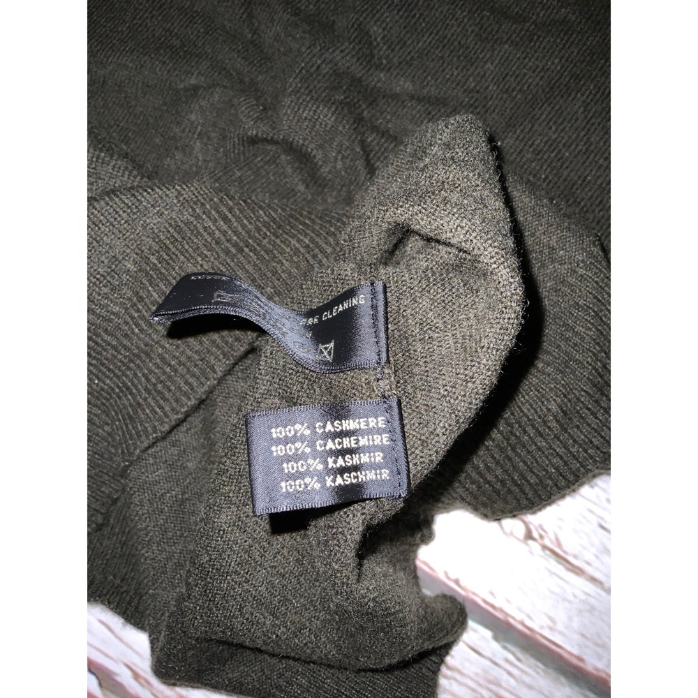 Ralph Lauren Black Label 100% Cashmere Sweater Olive Green Button Shoulder Large - Picture 4 of 4